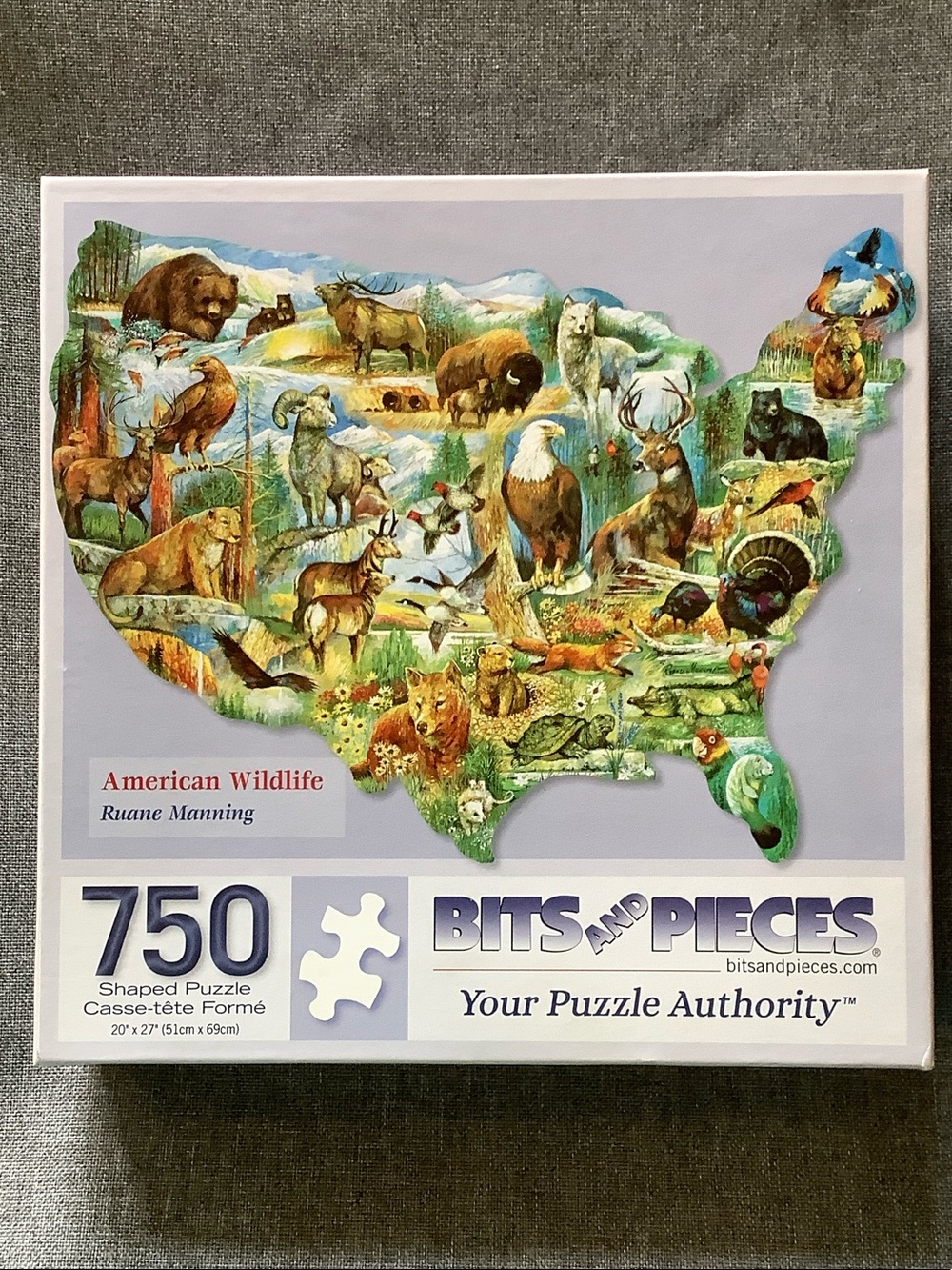 Bits and Pieces American Wildlife Ruane Manning 750-Piece Shaped Puzzle